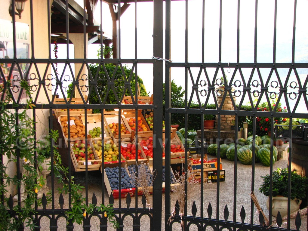 Fruit stand in Motovun